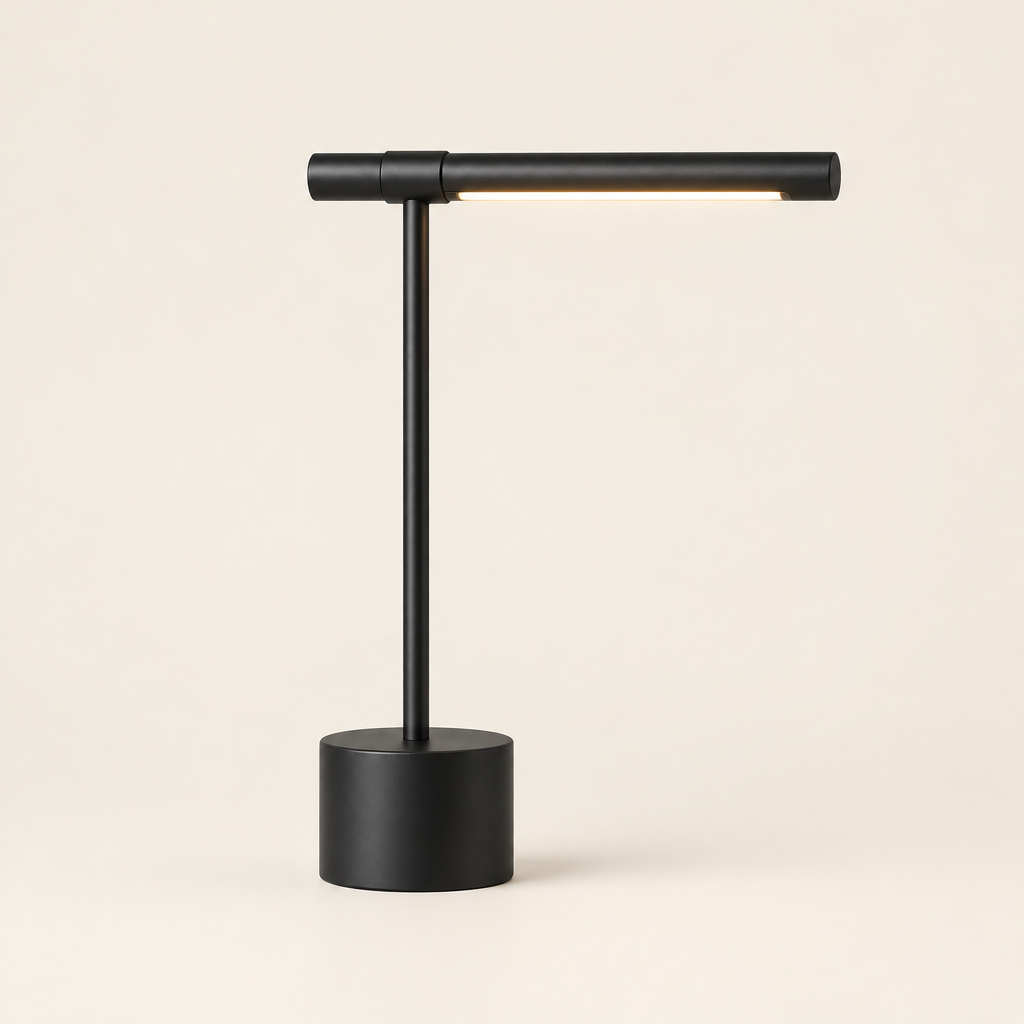 Keswick LED Desk Lamp – switched on, studio view