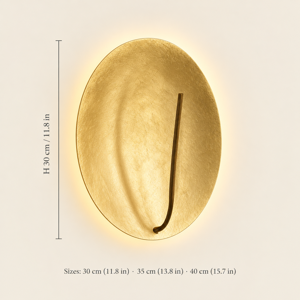 Kilve Gold Disc Wall Light dimensions