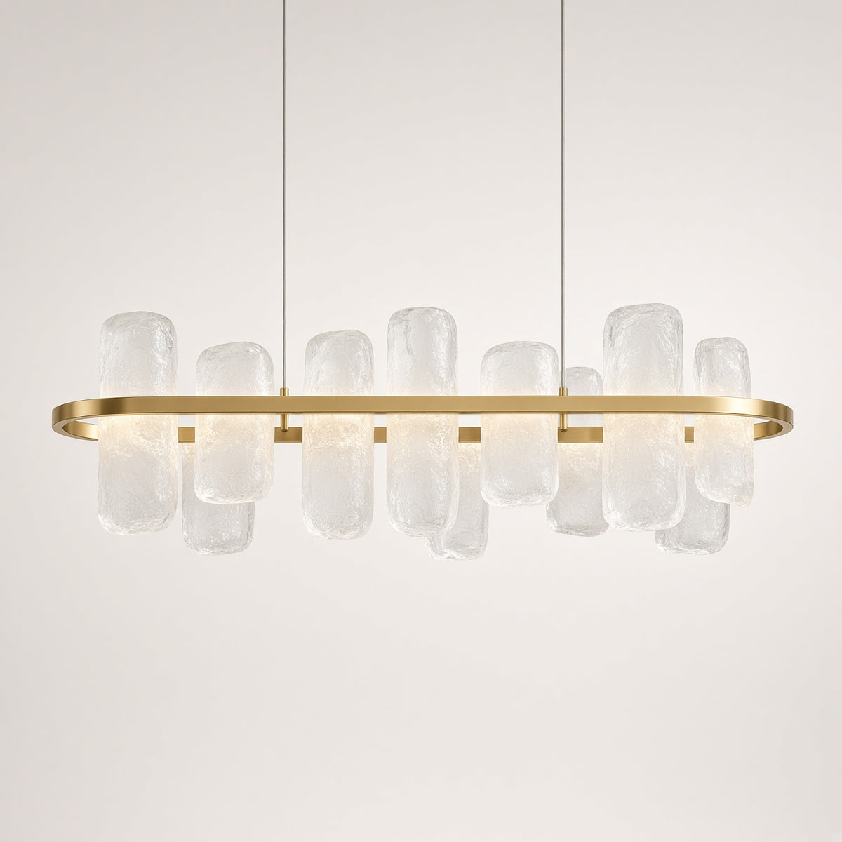 Kingham Cloud Glass Pendant Light switched off on a plain background