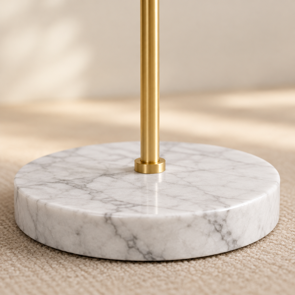 Lamport Marble Floor Lamp – close-up of the white marble base