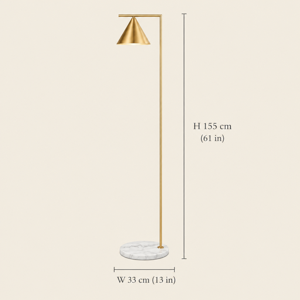 Lamport Marble Floor Lamp dimensions