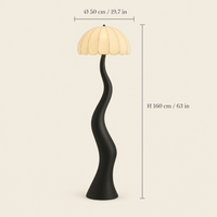 Lavenham Sculptural Fabric Floor Lamp dimensions