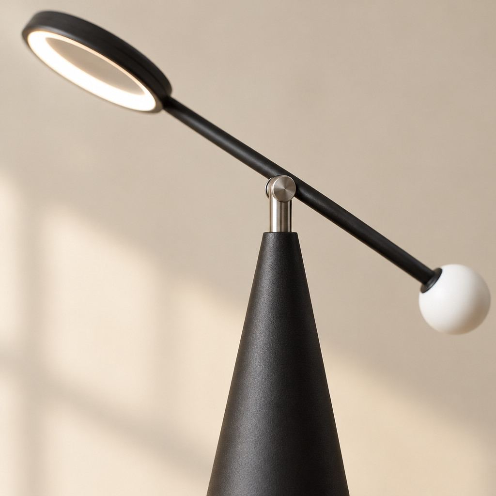 Loddon Marble Desk Lamp – close-up of the cone base and pivot