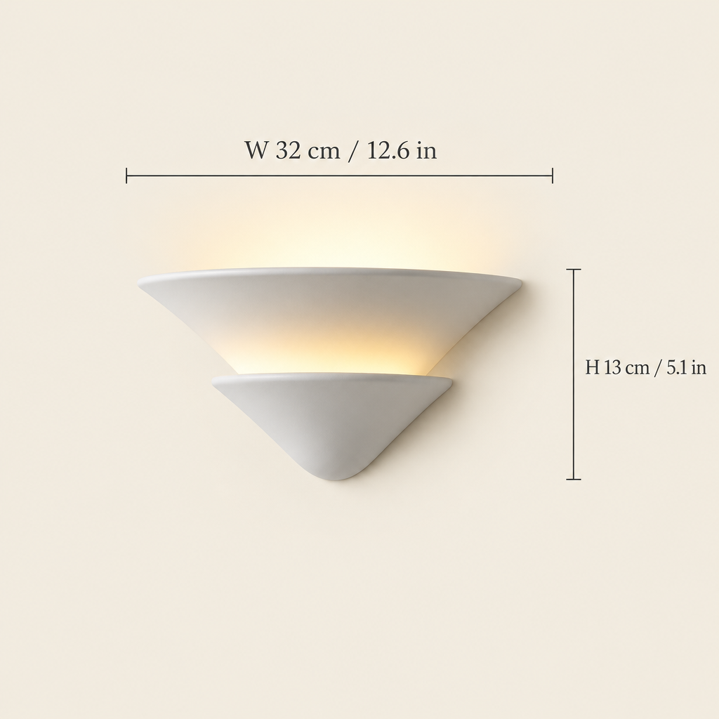 Lune Tiered Uplighter Wall Light dimensions