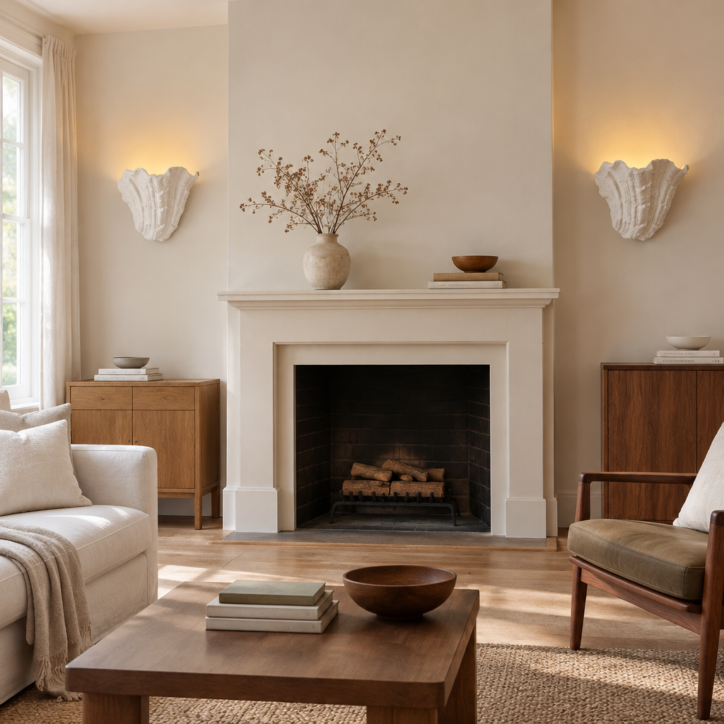 Lyme Shell Wall Light – either side of a fireplace