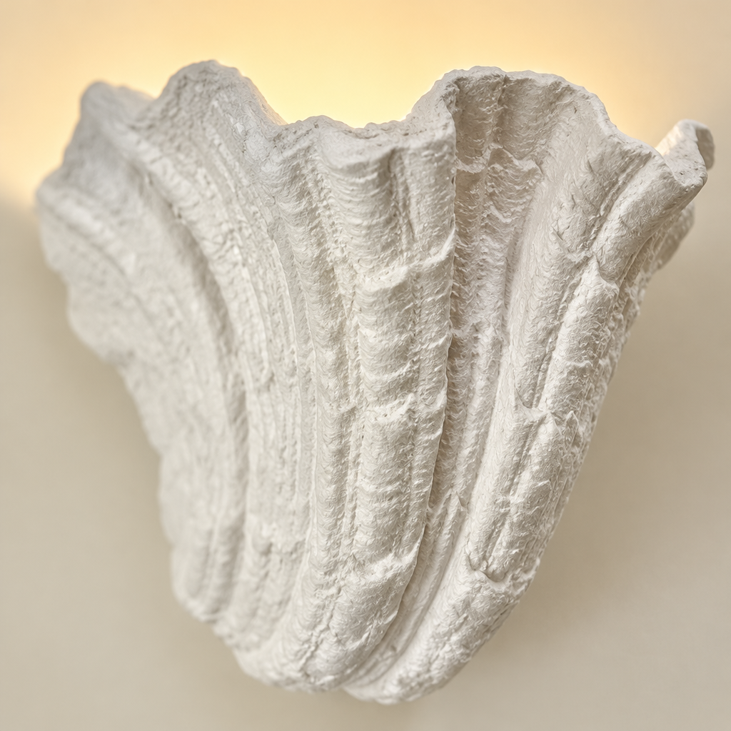 Lyme Shell Wall Light – close-up of the ridged shell texture