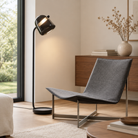 Malvern Glass Dome Floor Lamp – beside a lounge chair