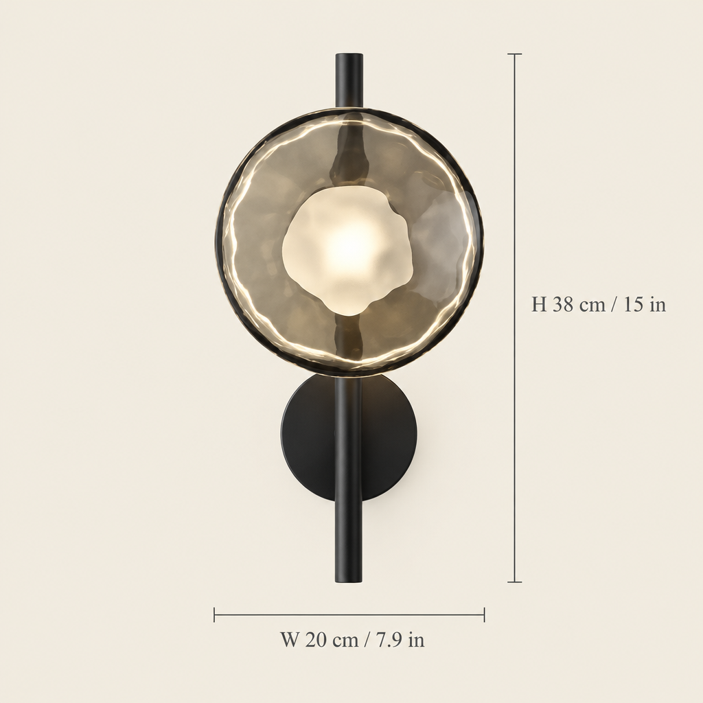 Marlow Rippled Disc Wall Light dimensions