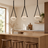 Moreton Strap Glass Pendant Light – over a kitchen island