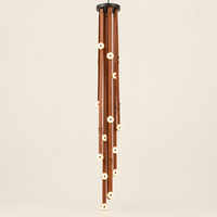 Mortlake Leather Chandelier – switched on, studio view