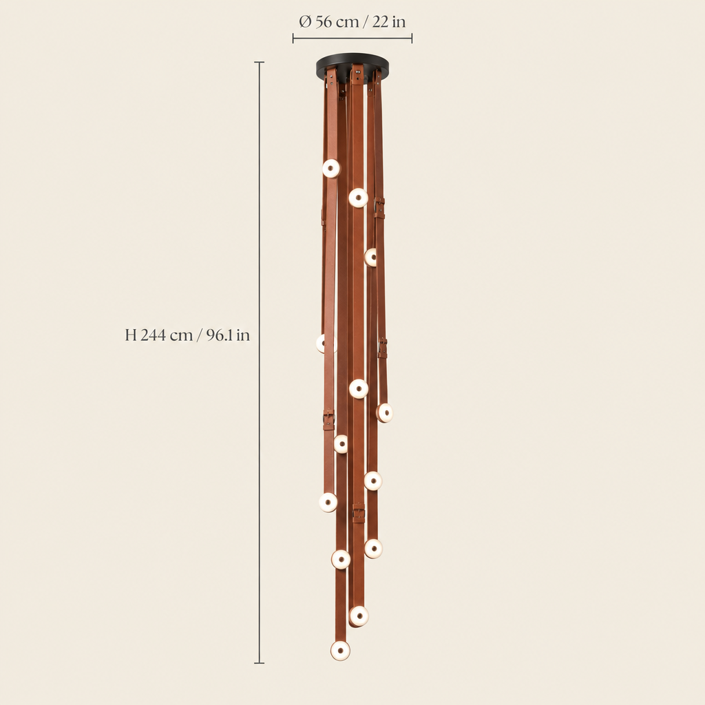 Mortlake Leather Chandelier dimensions