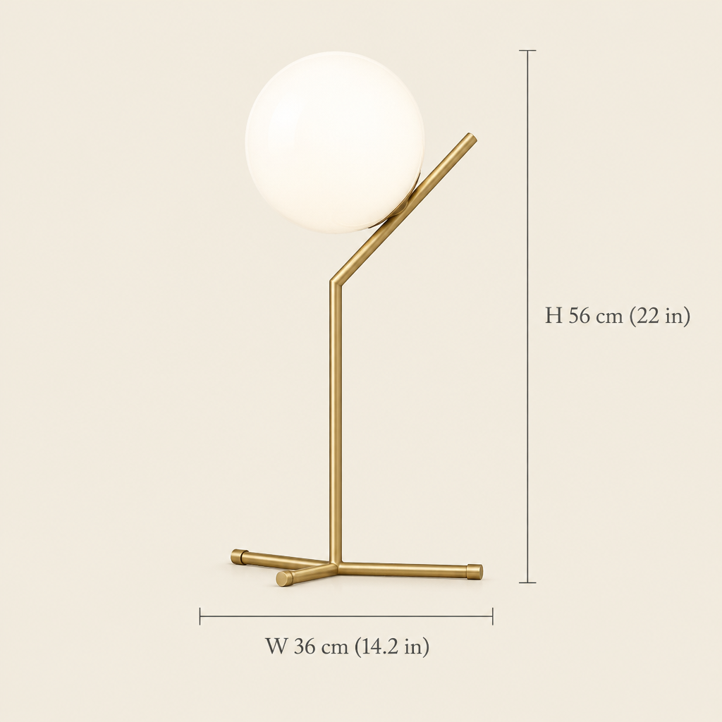 Nayland Opal Glass Table Lamp dimensions