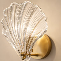 Netley Clear Shell Wall Light – close-up of the ribbed shell shade