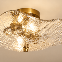 Northcote Rippled Glass Ceiling Light – close-up of the rippled glass texture