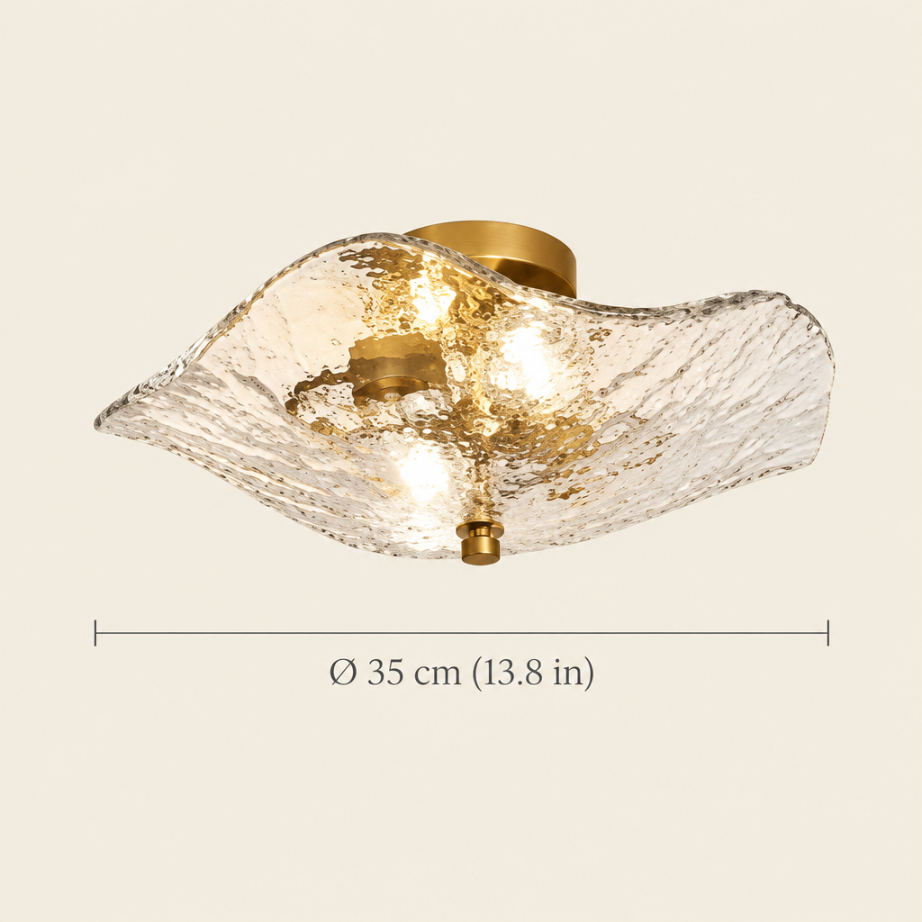 Northcote Rippled Glass Ceiling Light dimensions
