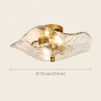 Northcote Rippled Glass Ceiling Light dimensions