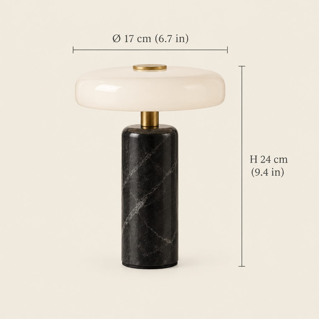 Oakham Marble Mushroom Table Lamp dimensions