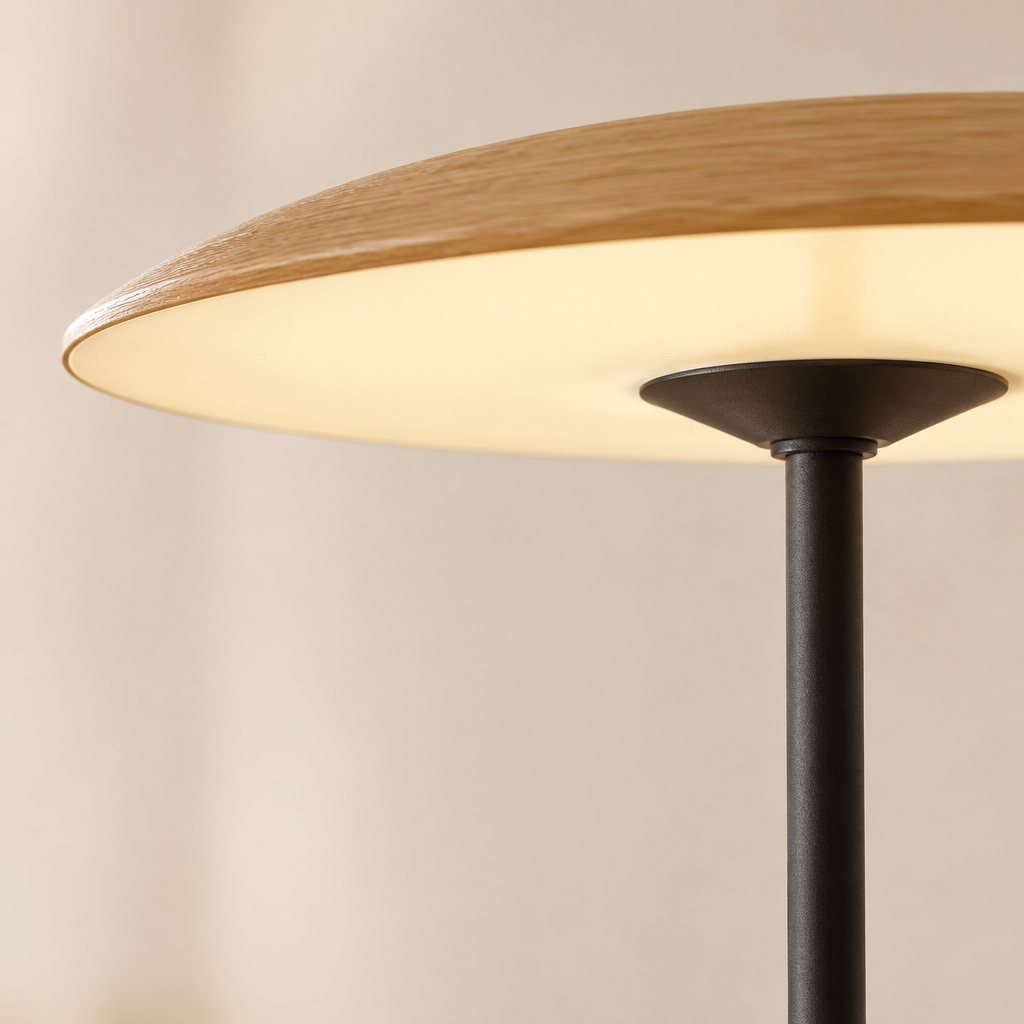 Orford Disc Floor Lamp – close-up of the disc shade edge
