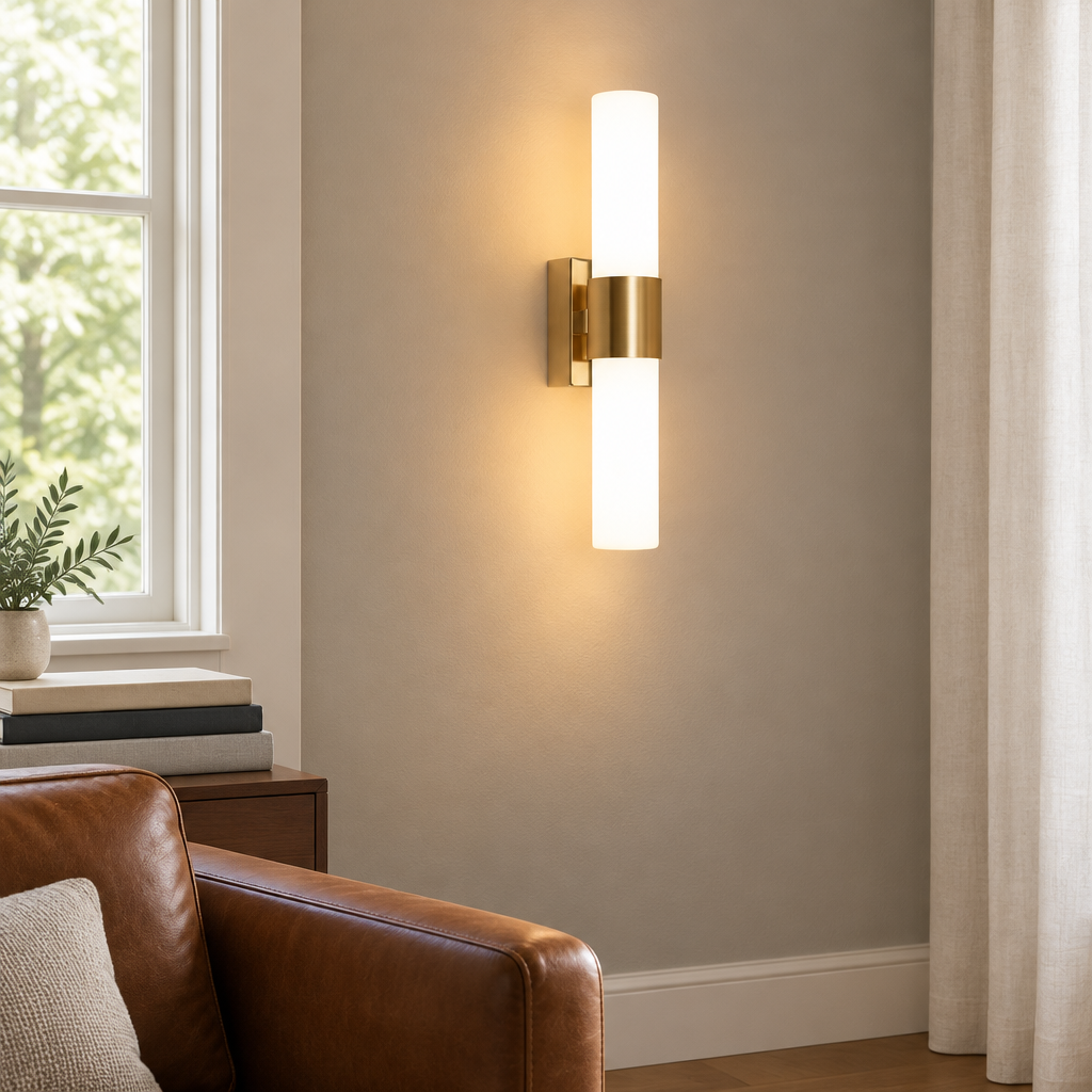 Petworth Up-and-Down Wall Light – in a living room