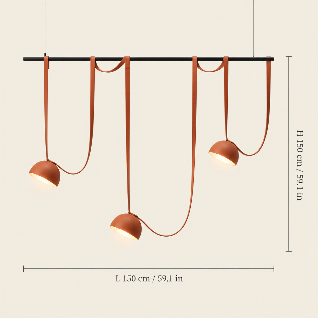 Pickering Leather Pendant Light dimensions