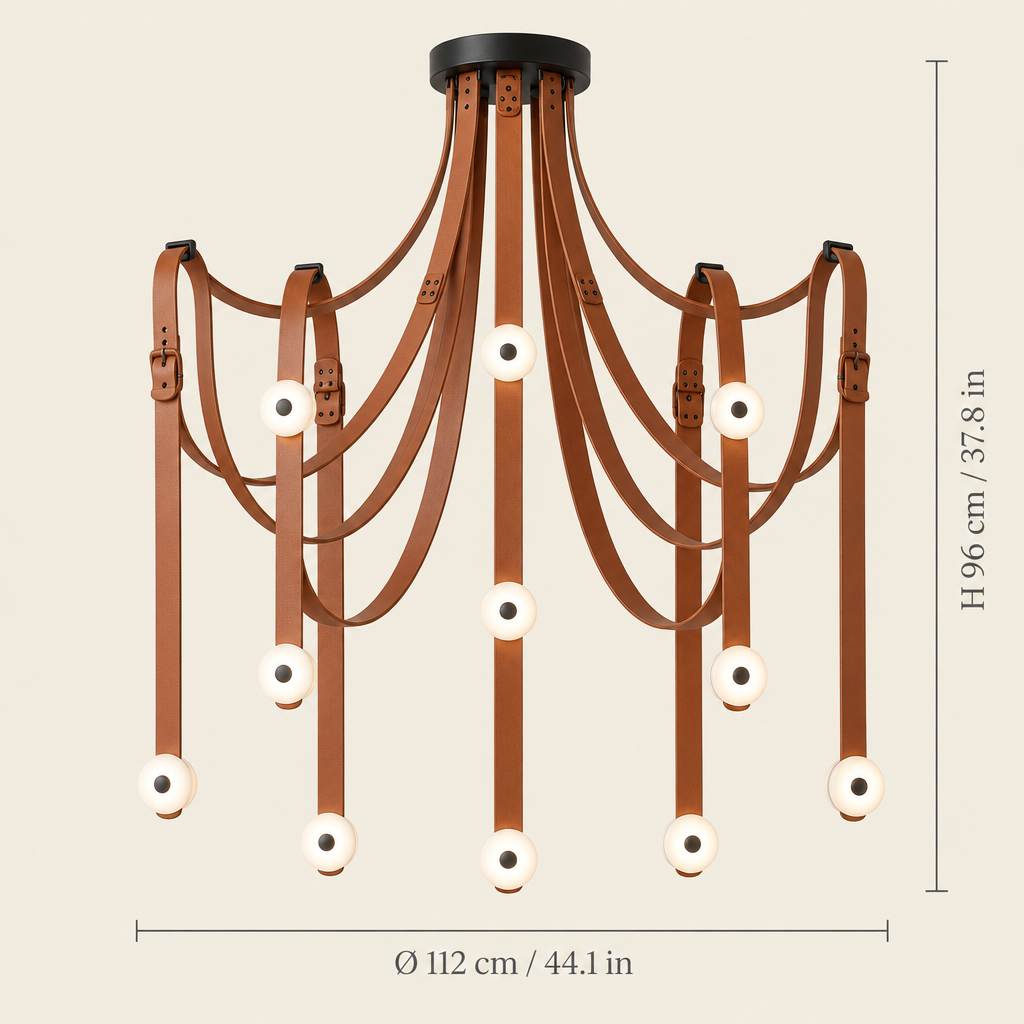 Portland Leather Chandelier dimensions
