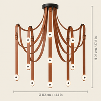 Portland Leather Chandelier dimensions
