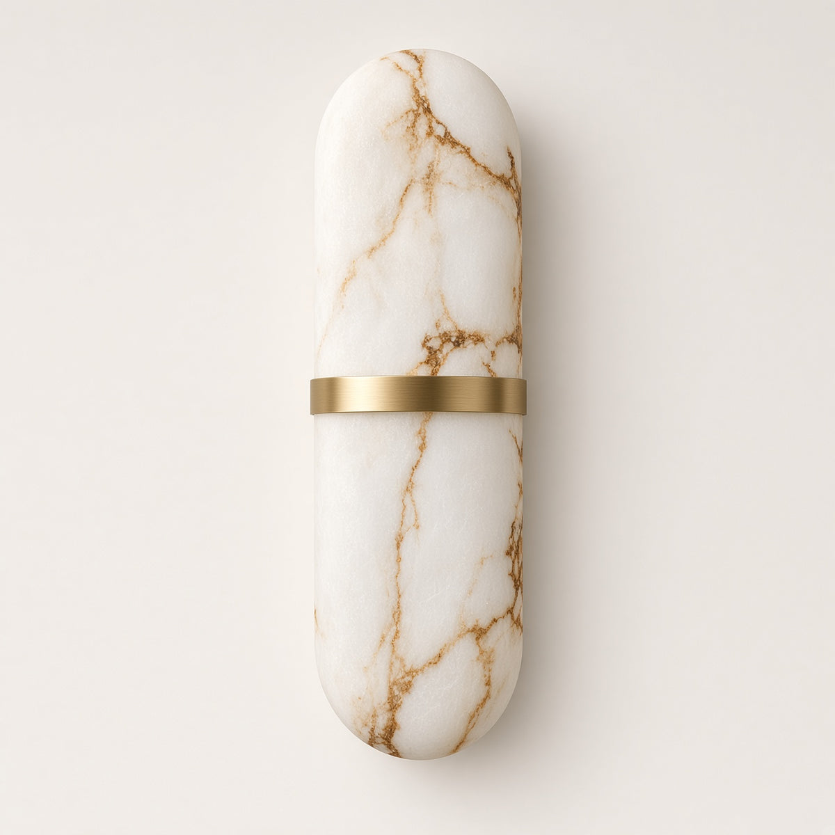 Rievaulx Alabaster-Effect Wall Light switched off on a plain background