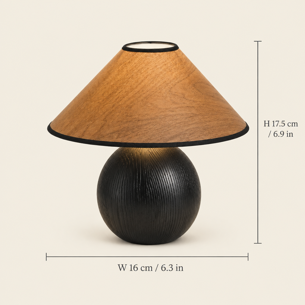 Romsey Wood Table Lamp dimensions