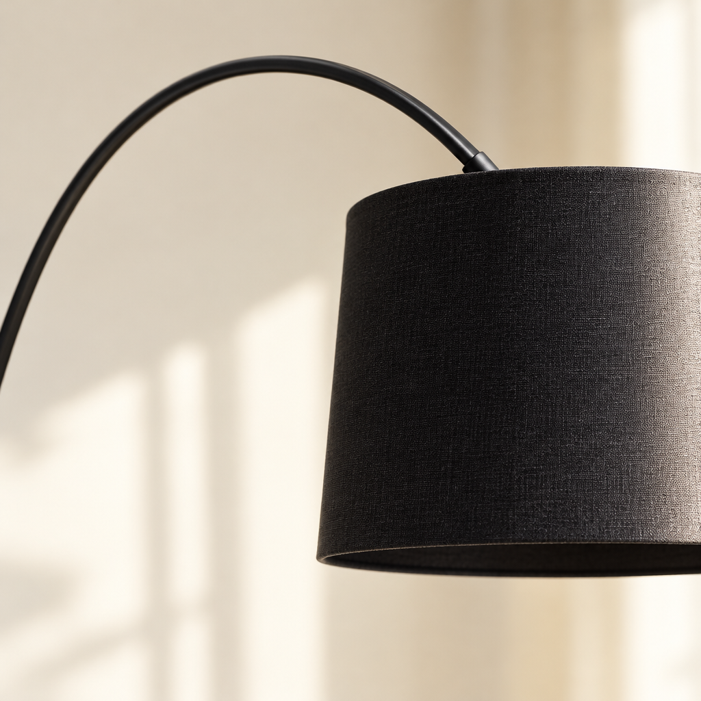 Rosedale Oversized Arc Floor Lamp – close-up of the drum shade