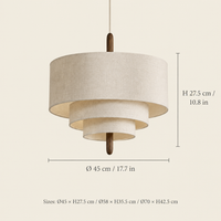Seaton Tiered Fabric Pendant Light dimensions