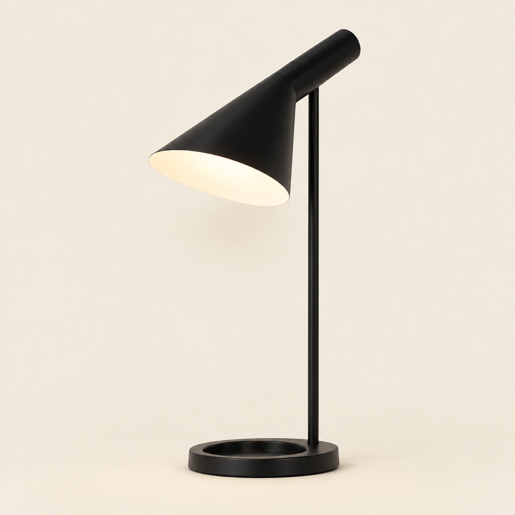 Selby Architect Desk Lamp – switched on, studio view