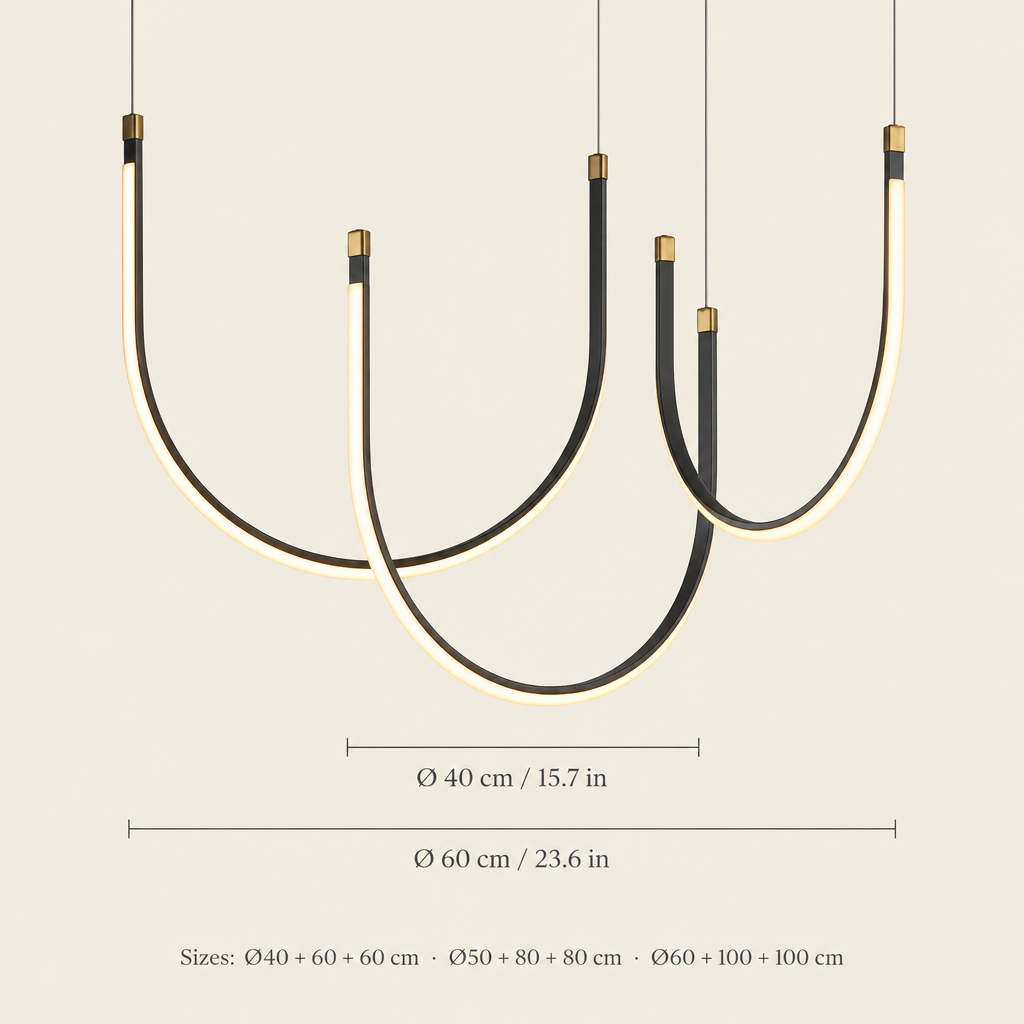 Shere U-Shaped Pendant Light dimensions