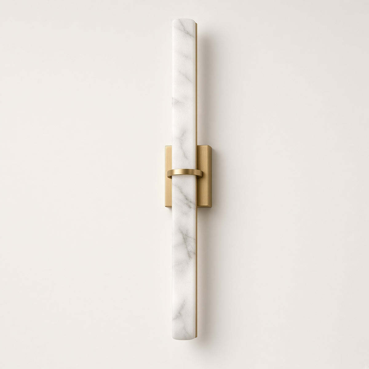 Stanway Alabaster-Effect Wall Light switched off on a plain background