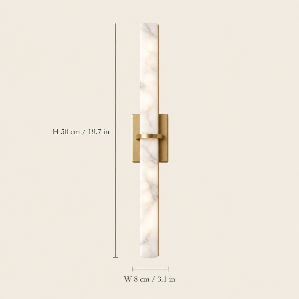 Stanway Alabaster-Effect Wall Light dimensions