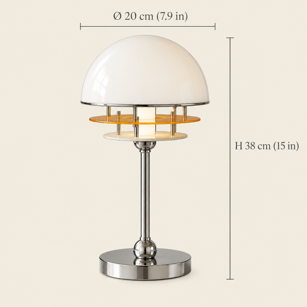 Thame Opal Dome Table Lamp dimensions