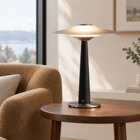 Truro Glass Table Lamp – beside an armchair