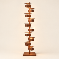 Tweed Walnut Floor Lamp – switched on, studio view