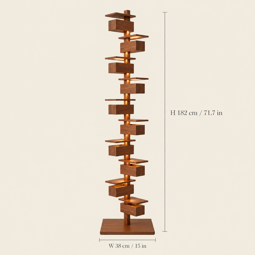 Tweed Walnut Floor Lamp dimensions