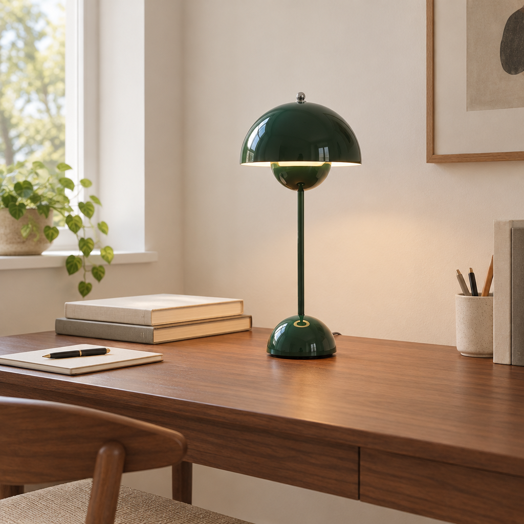 Ullswater Dome Table Lamp – on a desk