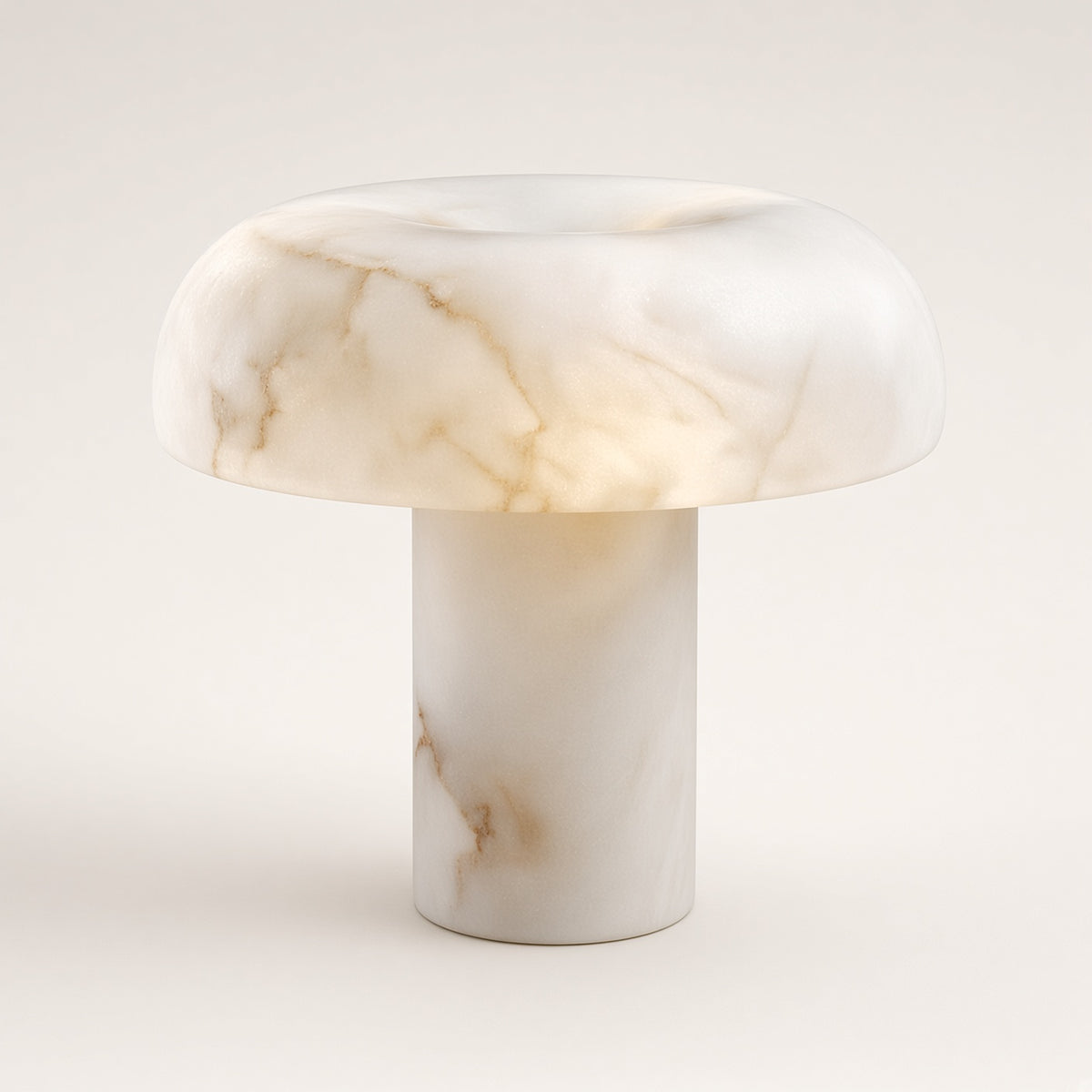 Wadham Alabaster-Effect Table Lamp switched off on a plain background