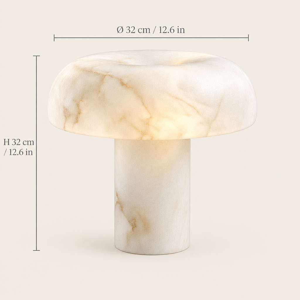Wadham Alabaster-Effect Table Lamp dimensions