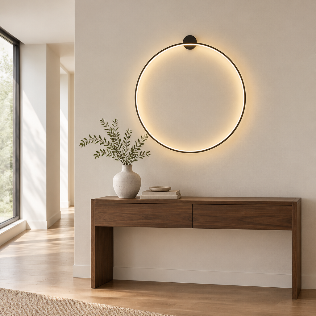 Warwick Halo Ring Wall Light – in a hallway