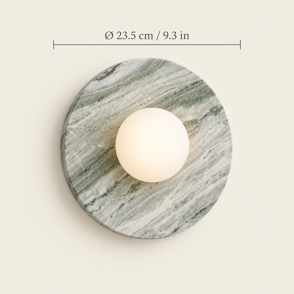 Whitby Marble-Effect Wall Light dimensions