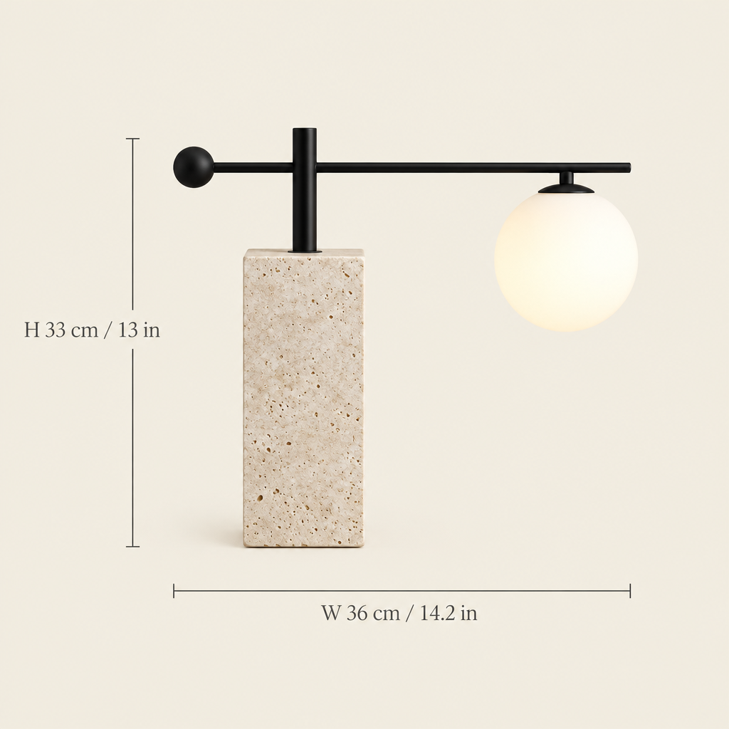 Woodstock Stone Table Lamp dimensions
